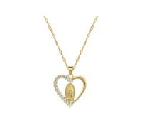 Collares para hombre, collar de corazón de cristal para mujer, amuleto chapado en oro, joyería religiosa Nuestra Señora de Aparecida