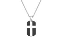 Collares para Hombre, Collar de Etiqueta de Perro Cruzado para Hombres, Collares Colgantes rectangulares Blancos Negros de síntesis, joyería de fe Paryer