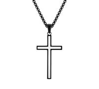 Collares para Hombre, Collares Cruzados de Doble Capa para Hombre, Collar de oración de fe de síntesis Impermeable, Regalos para él joyería