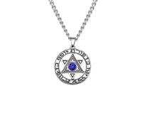 Collares para Hombre, Collares Judíos de la Estrella de David para Hombres Niños,Israel Inscripción Hebrea Megan Estrella Colgante Collares, Joyería