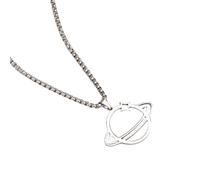 Collares para Hombre, Delicado Collar de Saturno, Collar de Planeta de síntesis, Collares espaciales para Hombres