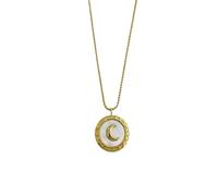Collares para hombre, diseño geométrico de conchas marinas naturales, color blanco, con colgante de luna, collar de cadena de clavícula para mujer, joyería de moda, regalo de fiesta