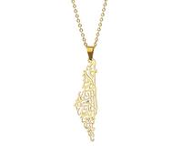 Collares para Hombre, Moda Israel Palestina Mapa Colgante síntesis País Collares árabes Amuleto Fiesta Joyería Mujeres Hombres