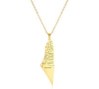 Collares para Hombre, Palestina Israel Mapa Colgante Collar Moda Geografía País Collares síntesis Charm Cadena Joyería Hombres Mujer