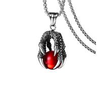 Collares para hombre y mujer, collar gótico con colgante de garra de dragón, azul, blanco, negro, rojo, colgante de cuentas de cristal, estilo retro, accesorios de joyería
