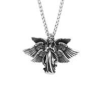 Collares para hombre y mujer, collares con colgante de alas de ángel vintage para hombres y mujeres, joyería de amuleto de mano rezando a la moda