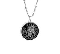 Collares para hombre y mujer, flor de la vida, Metatrón, siete arcángeles, collar con colgante de Salomón, para hombres y mujeres, joyería de moda