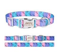 Collares para mascotas Collares de perro personalizados para mascotas Los collares de perro están grabados con motivos florales y el nombre de su cachorro(M 31-50cm)