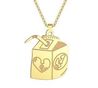 Collares para mujer a la moda, collar con colgante de caja de ropa urbana para hombre, caja de leche, hip hop, joyería de regalo