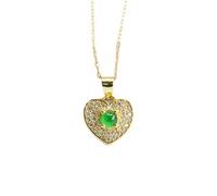 Collares para mujer Colgante de jade Colgante de jadeíta natural chapado en oro de plata S925 con semilla de hielo Collar de corazón verde Collar de jade Colgante for mujer Yoga Jade Neaklaces Colgant