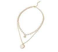 Collares Para Mujer,Colgante Delicado De Corazón De Perla | Cadena En Capas Apiladas Superpuestas - Para Chicas, Madres, Hijas, Amigas, Collar De , Uso Diario, Graduación, Boda, Playa, Cumpleaños
