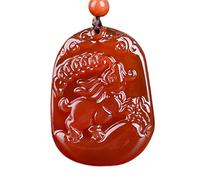 Collares para mujer, collares para hombre, tallado a mano, collar del zodiaco natural puro, ágata con piedras preciosas talladas en cristal, collar con colgante de conejo, amuleto de signo animal