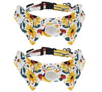 Collares para perro con pajarita de campana, paquete de 2 collares de gato con diseño de mariquita y flores, collares ajustables para mascotas para perros pequeños, gatos, gatitos