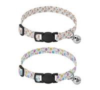 Collares para perro, tamaño pequeño, hebilla de liberación rápida, collar para niña y niño, 2 piezas, fondo blanco, gato, astronauta, transbordador espacial, fondo blanco, búho, arco iris, corazón