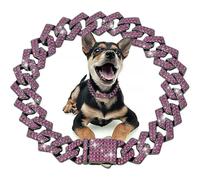 Collares Personalizados para Perros pequeños, medianos y Grandes, con Cadena Dorada y Diamantes, con Hebilla de Seguridad.