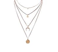 Collares Sudemota, collares colgantes con personalidad, capa creativa for mujer, collares y colgantes de luna a la moda, collares de plata for mujer, joyería de moda con corazón ( Color : Gold )