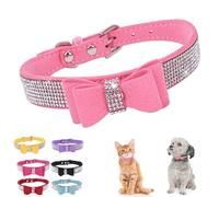Collares XS para perros pequeños, diamantes de imitación brillantes, joya de cristal brillante, bonita y ajustable para niñas, cachorros, gatos, hembras y gatitos