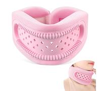 Collarín cervical para aliviar el dolor y la presión en el cuello - Collarín cervical Cervicorrect de espuma de silicona, collarín cervical ajustable y transpirable para dormir (rosa, talla L)