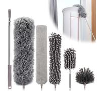 Collazoey 6 Piezas Plumero Telescopico Extensible, Plumero Atrapapolvo Microfibra Lavable Reutilizable Longitud 25-252 cm, Duster Limpieza Ventiladores Techo Alto, Telarañas, Persianas, Ventanas