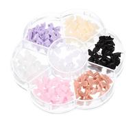 COLLBATH 1 caja Adornos Planos para Uñas con Lazo y Perlas de Colores Accesorios DIY para Decoración de Uñas Brillantes y Fáciles de Aplicar