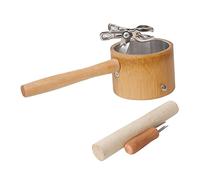 COLLBATH 1 Juego soporte de moxibustión quemador pegatinas dispositivo masajeador aparato masaje soporte de madera para moxibustión soporte de palo de moxibustión Acero inoxidable Brown