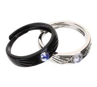 COLLBATH 1 Par Anillos de Ajustables con Diseño de Ángel y Demonio Anillos de para Joyería Lunar