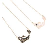 COLLBATH 1 Par de Collares Juego Colgantes de Pez Koi Tai Chi, Aleación Resistente, Colores Negro y Blanco, Obsequio Romántico para Ella y Él, Collar de Amistad y Novia