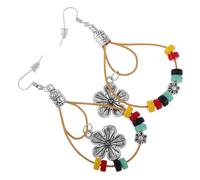 COLLBATH 1 Par Pendientes Bohemios Señoras Cuelgan Pendientes Aretes Estilo Occidental Pendientes Colgantes Con Chispas Pendientes Bordados Pendientes Hechos a Mano Aretes Bohemios Aleación