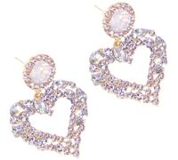 COLLBATH 1 Par pendientes de de imitación pendientes novia pendientes fiesta joyas para niñas amor de corazón decoración del oído gotas para los oídos Joyería aleación Púrpura