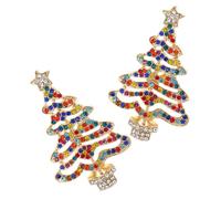 COLLBATH 1 Par Tachuelas Pendientes Navideños Aretes Luces Del Árbol De Navidad Pendientes De Aros De Plata Para Mujer Pendientes De Joyería Para Mujer Anillos Para Mujeres Oro Aleación
