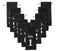 COLLBATH 10 Bolsas Decorativas de Lino Negro para Botellas de Vino Cordón, Portátiles y Elegantes, Ideales para Regalar en Fiestas o Eventos