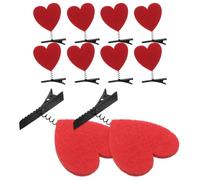 COLLBATH 10 Clips Cabello con Forma de Corazón Rojo Accesorios Día de San Valentín Paquete de 10 Piezas Diseño Cómodo y Resistente para Fiesta Escuela y Uso Diario