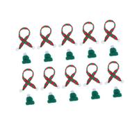COLLBATH 10 Juegos Mini Christmas Knit Hat and Scarf Lana para Botellas de Vino Decoración DIY Manualidades Familiares
