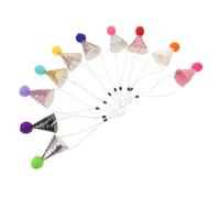 COLLBATH 10 Piezas Accesorio de Vestuario de Mascotas Sombreros de Perros Brillantes Sombreros de Cono con Pompones