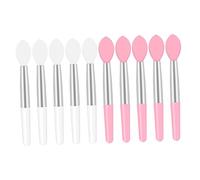 COLLBATH 10 piezas Brochas Labiales Mini de Silicona Portátil Aplicador para Brillo y Gloss Accesorio de Maquillaje Práctico y Rosa