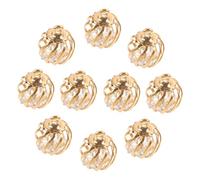 COLLBATH 10 Piezas cordón de macramé cuentas de pulsera collar vial Rosario Accesorios de bricolaje Accesorios de aleación encantos de la pulsera cuentas de linterna para hacer joyas Golden