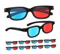 COLLBATH 10 piezas Gafas Rojo Azul Anaglifo Ligeras para Tv PC Monitor Cine Visualización Realista