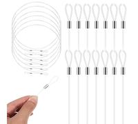 COLLBATH 12 Piezas Cuerda Transparente para Colgar Cuadros Resistente y Versátil con Doble Lazo para Colgar Lámparas Cortinas y Ropa Interiores y Exteriores