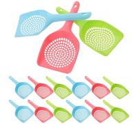 COLLBATH 15 Piezas Kitten Scoop Pala Plástica con Malla Fina para Limpieza de Arena de Gato y Pequeños Animales Ligera y Duradera para Uso Diario Hogares con Mascotas