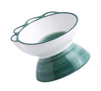 COLLBATH 1pieza Dinosaur Ceramic Cat Bowl Pet Feeder for Dogs and Cats Non- Design Easy to Clean Reduces Stomach Pressure