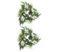 COLLBATH 2 Artificiales en Miniatura con Hojas de eucalipto y Hojas rústicas Vintage. Pequeñas Decorativas para centros de Mesa de Boda de Primavera.