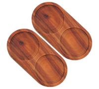 COLLBATH 2 Bandejas Para Molinillo De Madera Soporte Para Sal Y Pimienta Bandeja Para Sal Y Pimienta Salero Y Pimentero Soporte Para Molinillo Y Estante De Exhibición