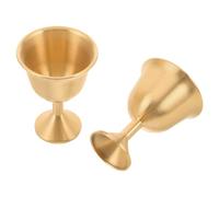 COLLBATH 2 Copas de Latón Tallo Alto Mediano Cáliz Ceremonial para Comunión y Vino Copa Ritual Resistente y Decorativa para Bodas y Celebraciones Tradicionales