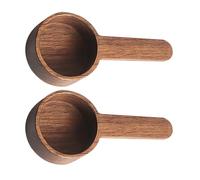 COLLBATH 2 cucharas medidoras de madera para granos de café: cuchara de madera de mango corto para café en polvo, proteína o té - medidora para uso en la cocina y el bar.