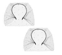 COLLBATH 2 diademas de velo: accesorios para el cabello con velo drapeado y brillantes diamantes de imitación. Diadema de novia para fiestas retro, despedidas de soltera o ocasiones formales.