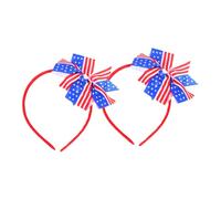 COLLBATH 2 Diademas Para El Día De La Independencia Para Diadema De Tela Con La Estadounidense Lazo Con La Estadounidense Accesorios Para El Cabello Para El 4 De Julio