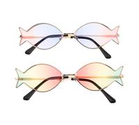 COLLBATH 2 gafas de sol con forma de pez, paquete de gafas de sol con temática tropical para adultos, accesorios para fiestas hawaianas en la playa, irregulares para bodas, cumpleaños y fiestas de
