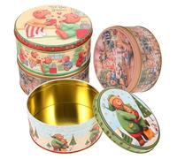 COLLBATH 2 Juegos Caja De Dulces De Navidad Mini Adornos Navideños Felpa Navideños En Cajas De Hierro Cajas De Hierro Para os Decorativas Galletas 4 Uds * 2