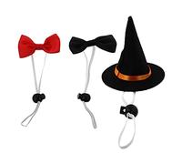 COLLBATH 2 Juegos De Adornos para El Cuello De Halloween para Mascotas Accesorio para Disfraz De Gato Y Perro Sombrero De Bruja Elástico Elementos De Mago para Fiestas De Halloween