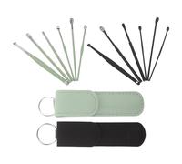 COLLBATH 2 Juegos Kit de Limpieza de Oídos de Acero Inoxidable Juego de Cucharas para Cera Resistente y Reutilizable con Estuche Compacto para Cuidado Portátil y Viaje